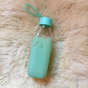 Glass Bottle with Removable Silicone Cat Sleeve